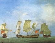 Monamy, Peter An english privateer in three positions Spain oil painting reproduction